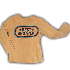 Carter's Toddler Mustard Yellow Best Brother Graphic Lng Sleeve Cotton Tee SZ 4T
